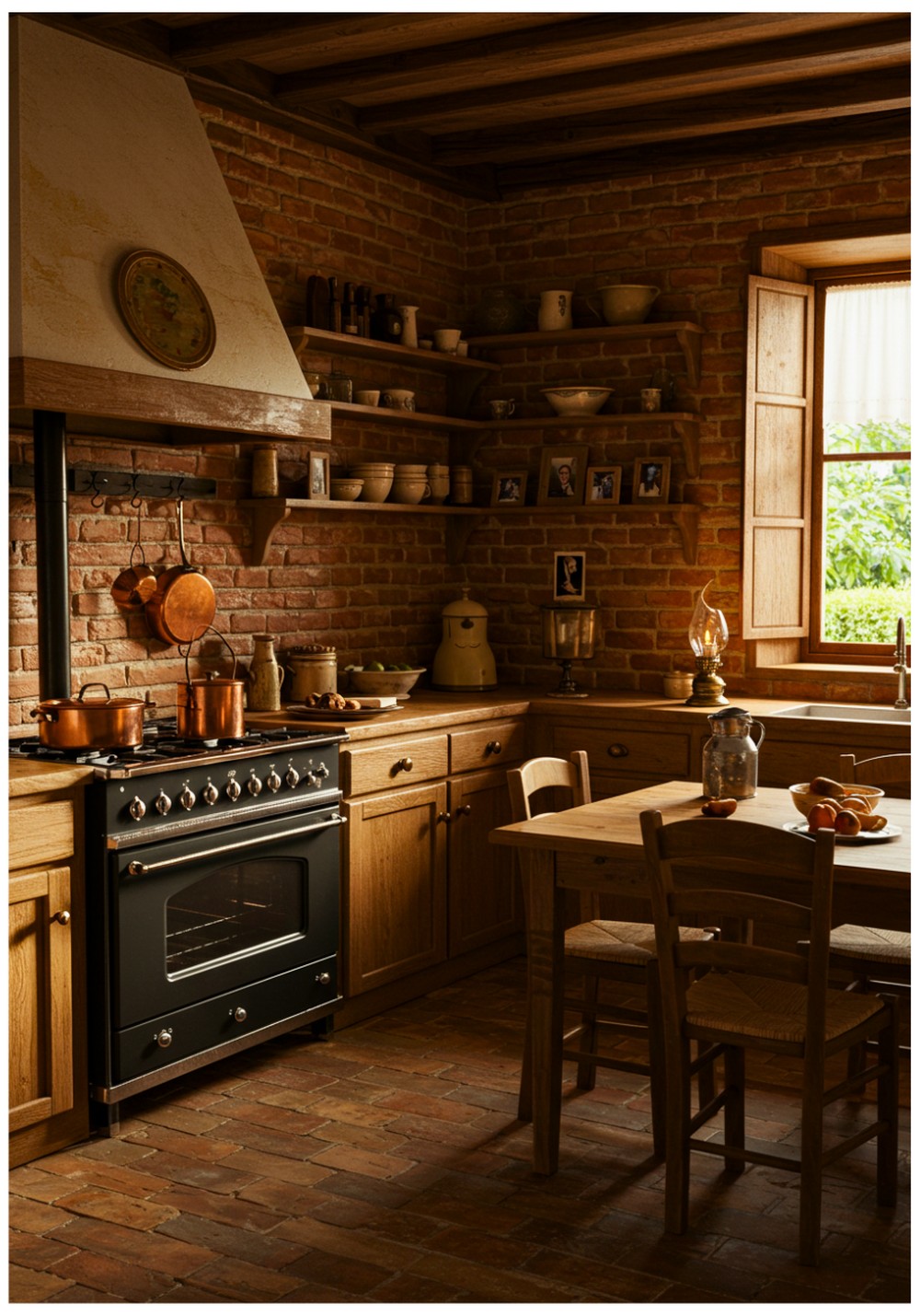 Traditional Terracotta Kitchen Walls