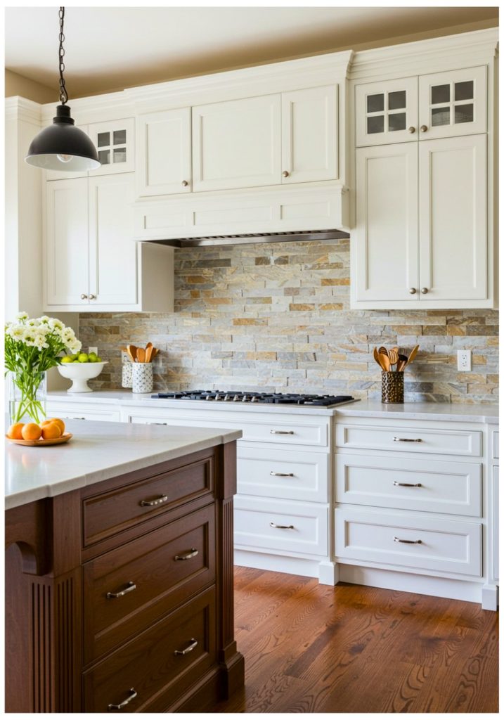 15 Inspiring Stone Backsplash Kitchen Ideas for Modern Homes - The Newlywed