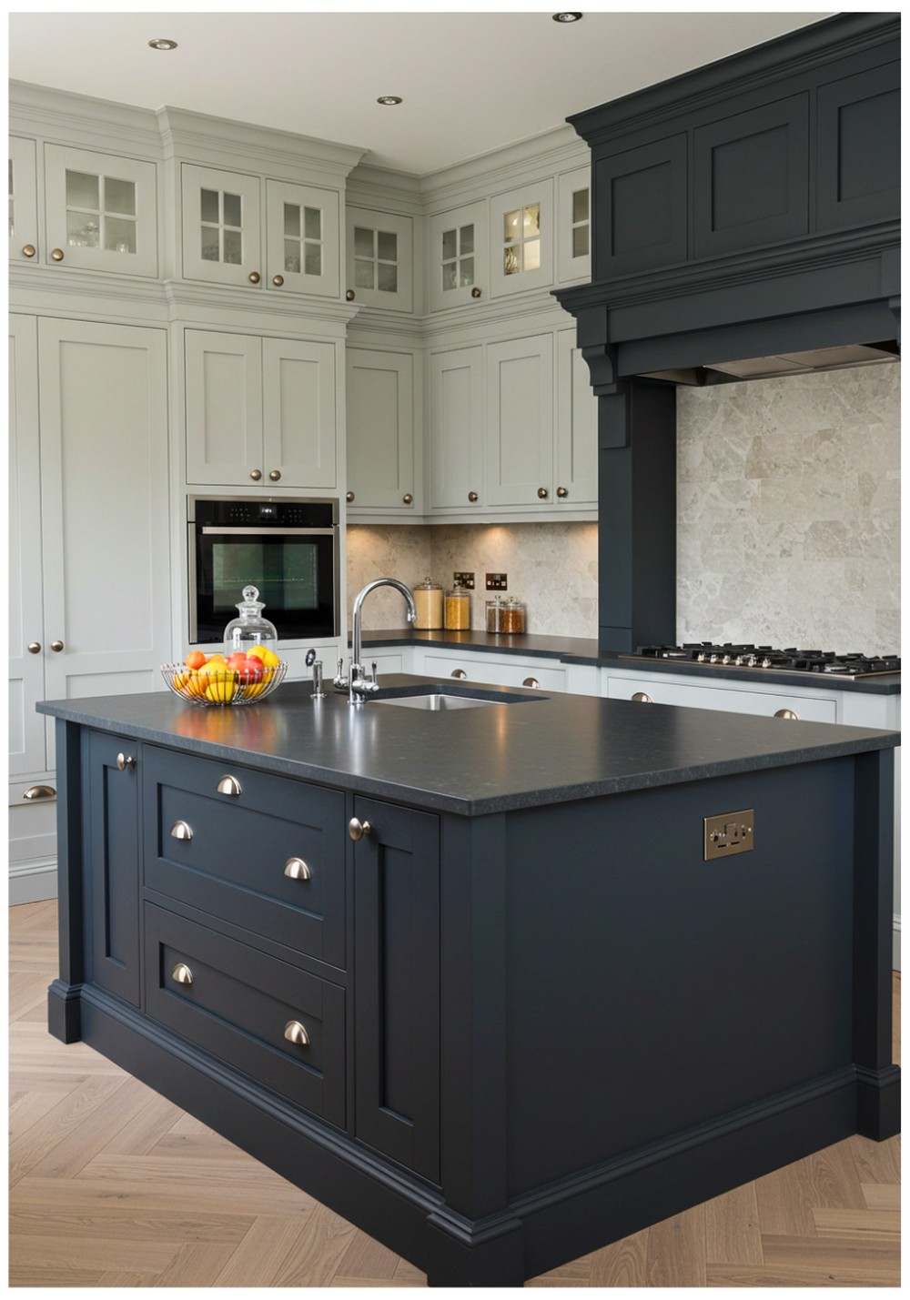 Two-Tone Gray Cabinet Combination