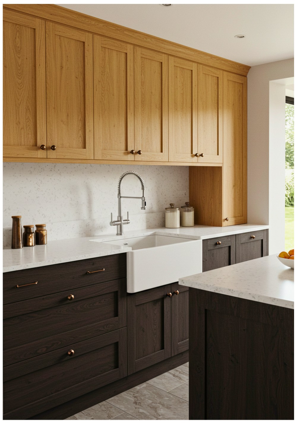 Two-Tone Oak Cabinet Doors