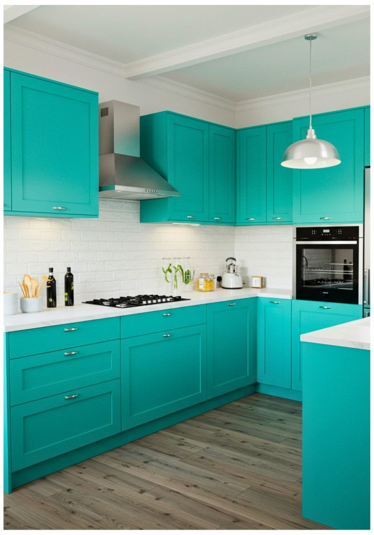 Two-Tone Turquoise Cabinet Combination