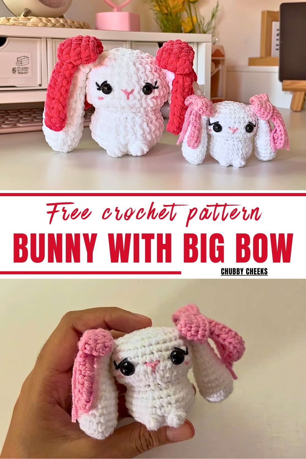 Crochet Bunny With Big Bow Pattern