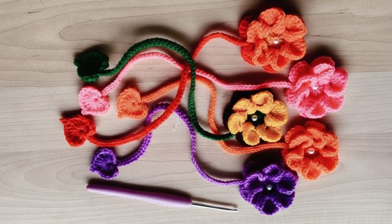 Crochet Flower Bookmark With Heart Pattern 9