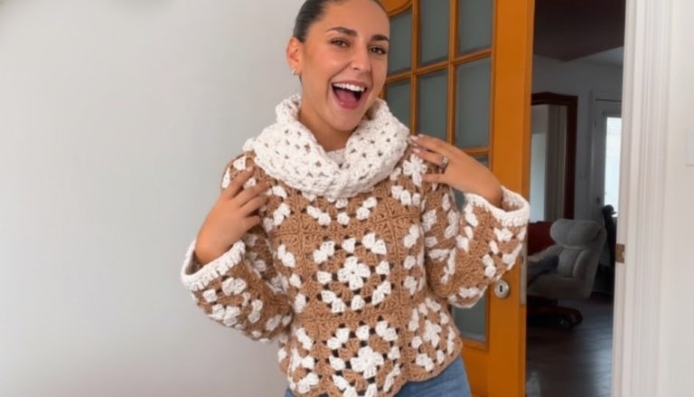 Crochet Granny Square Sweater Pattern 11
