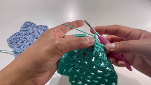 Crochet Granny Star Coffee Coaster Pattern 6