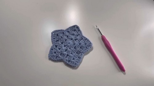 Crochet Granny Star Coffee Coaster Pattern 7