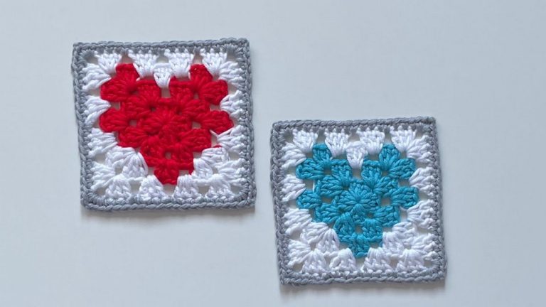 Crochet Heart Motif Granny Square Pattern 10