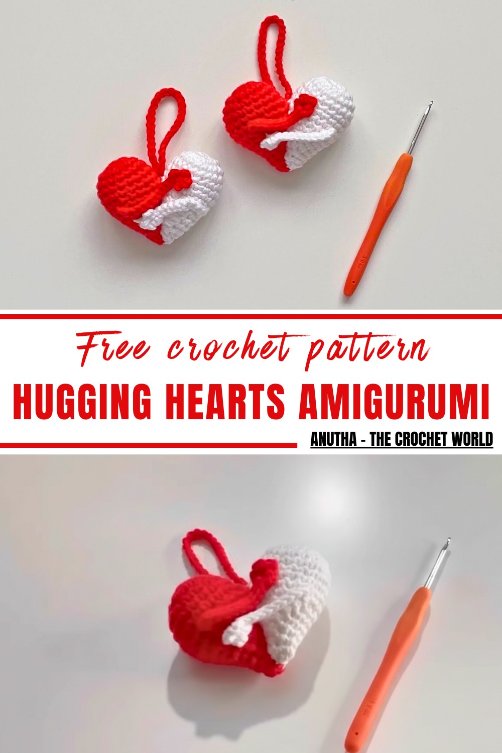 Crochet Hugging Hearts Amigurumi Pattern