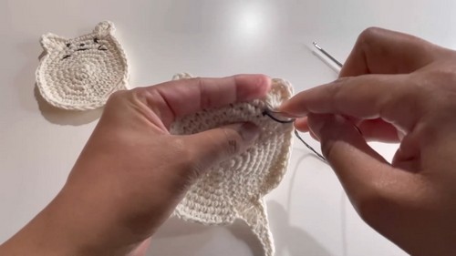 Crochet Kitten Coaster Pattern 6