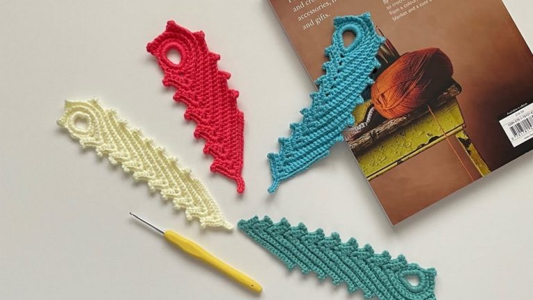 Crochet Peacock Feather Bookmark Pattern 7