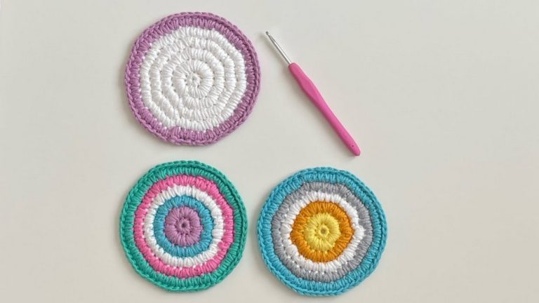 Crochet Rainbow Themed Tea Coaster Pattern 8