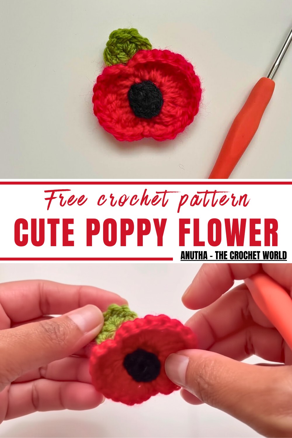 Cute Crochet Poppy Flower Pattern