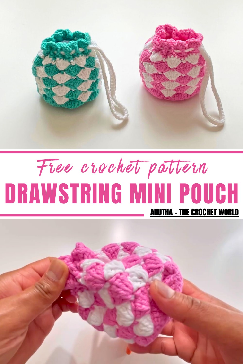 Easy Crochet Drawstring Mini Pouch Pattern