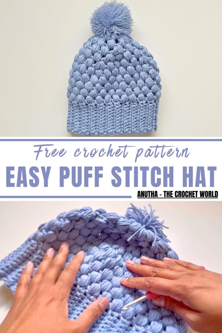 Hand Puff Pattern How to Crochet Puff Stitch Hat Pattern for Cozy Winter Looks - The Newlywed