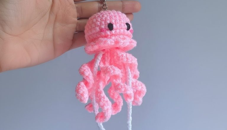No Sew Crochet Jellyfish Keychain Pattern 9