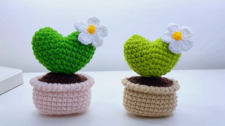 Super Crochet Heart Cactus Pot Pattern 9