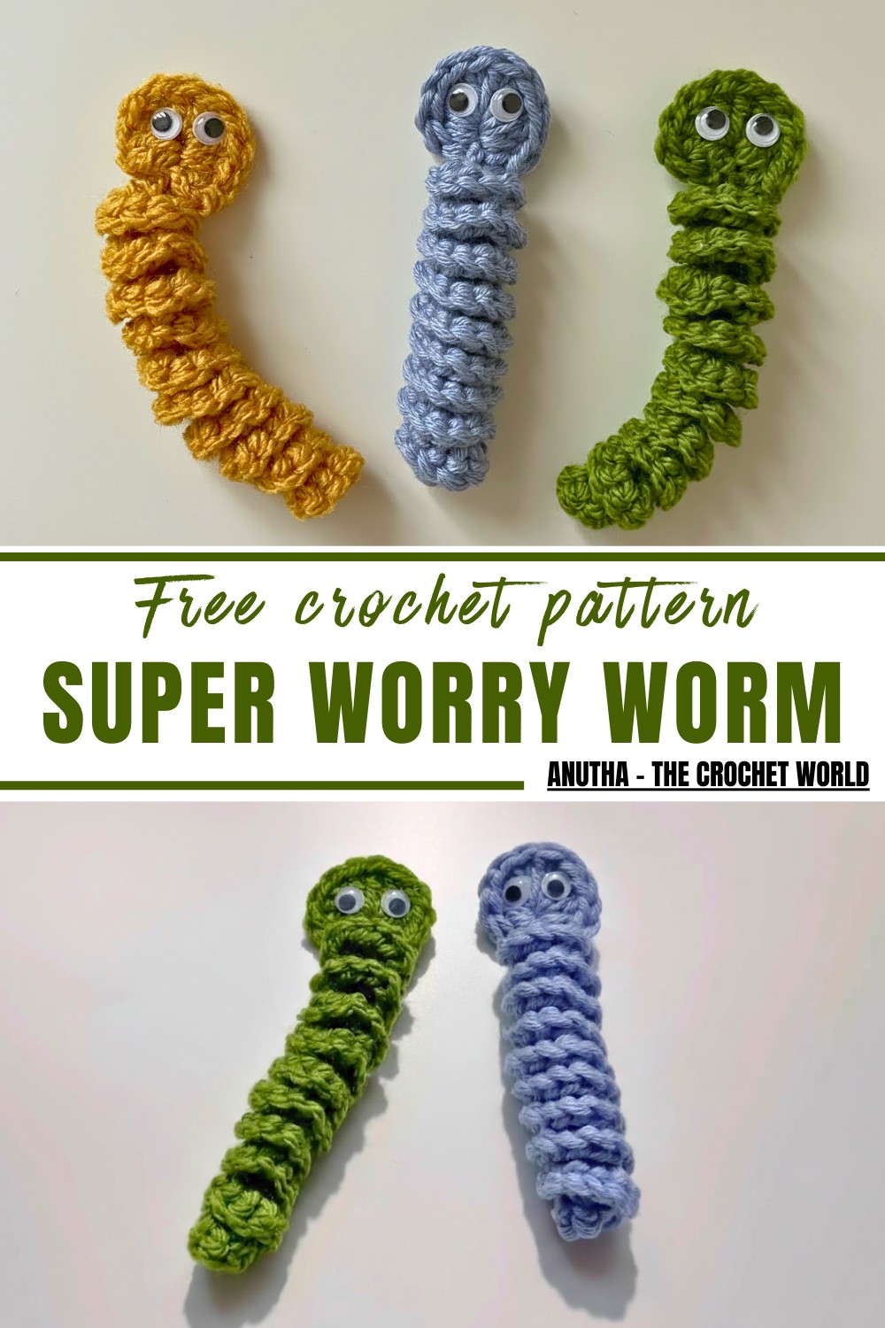 Simple Easy Crochet Worry Worm Pattern That Anyone Can Follow - The ...