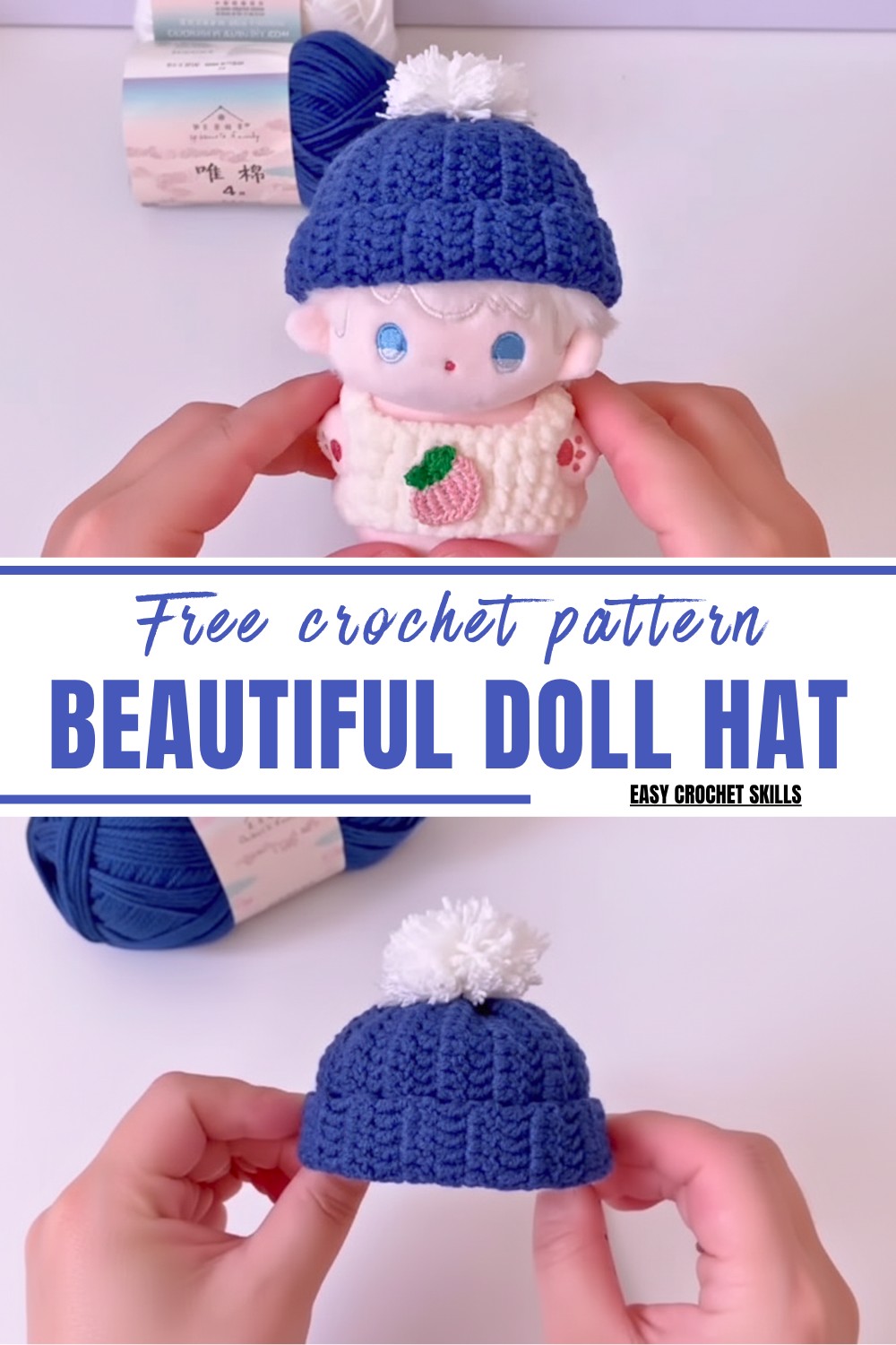 Beautiful Crochet Doll Hat Pattern
