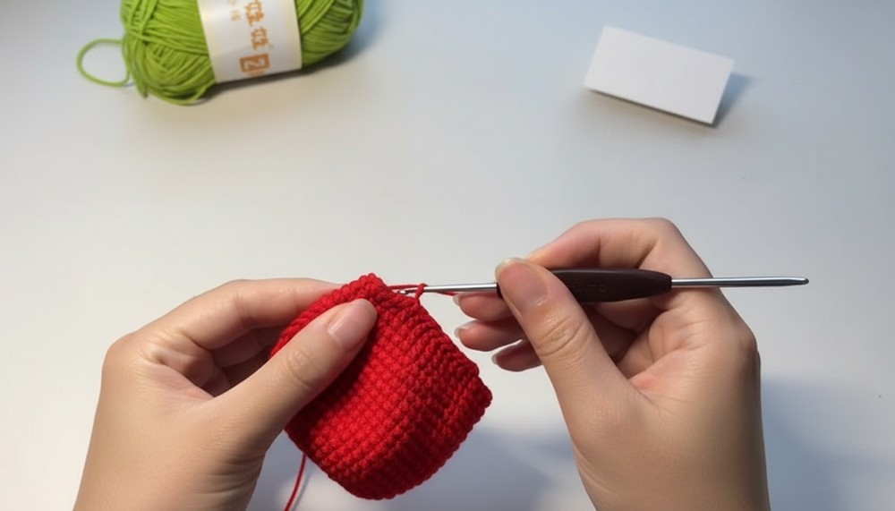 Crochet Apple Earphone Bag Pattern 4