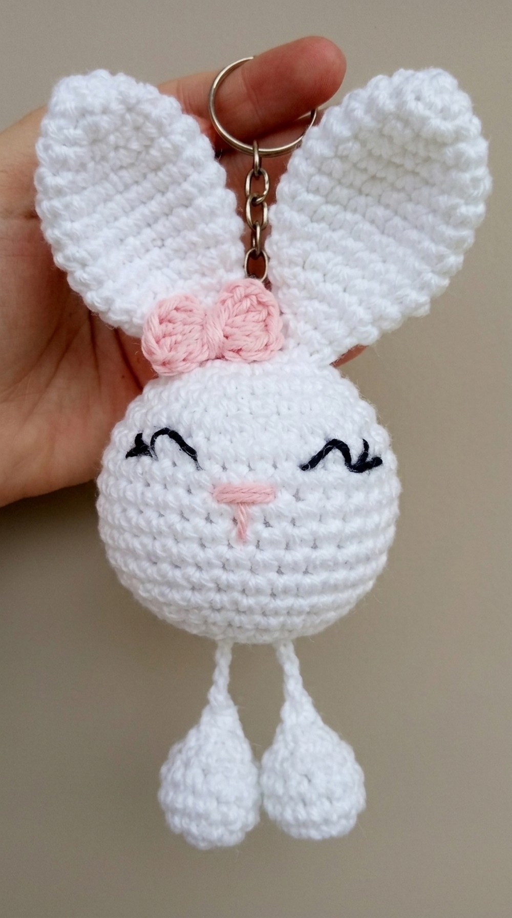 Crochet Bunny Amigurumi Keychain Pattern 9