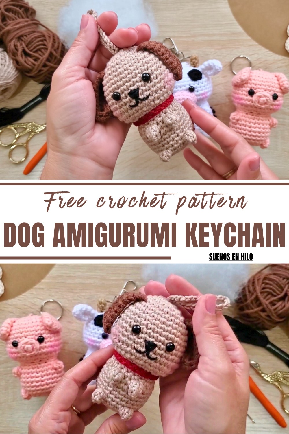Crochet Dog Amigurumi Keychain Pattern