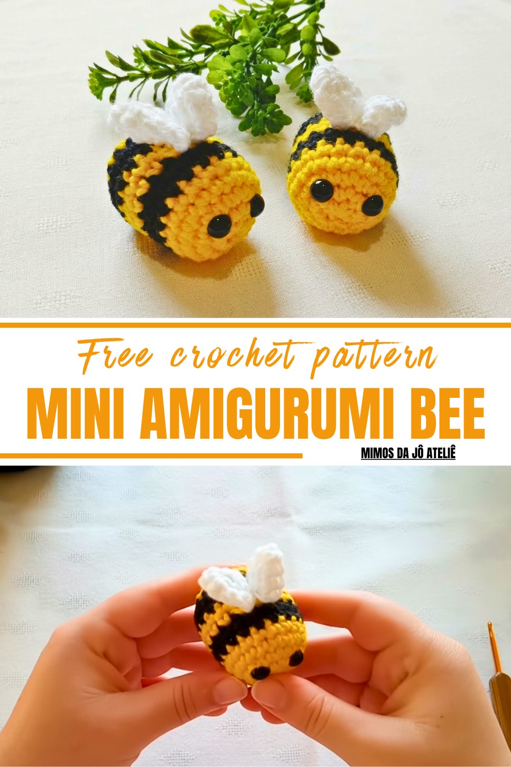 Crochet Mini Amigurumi Bee Pattern