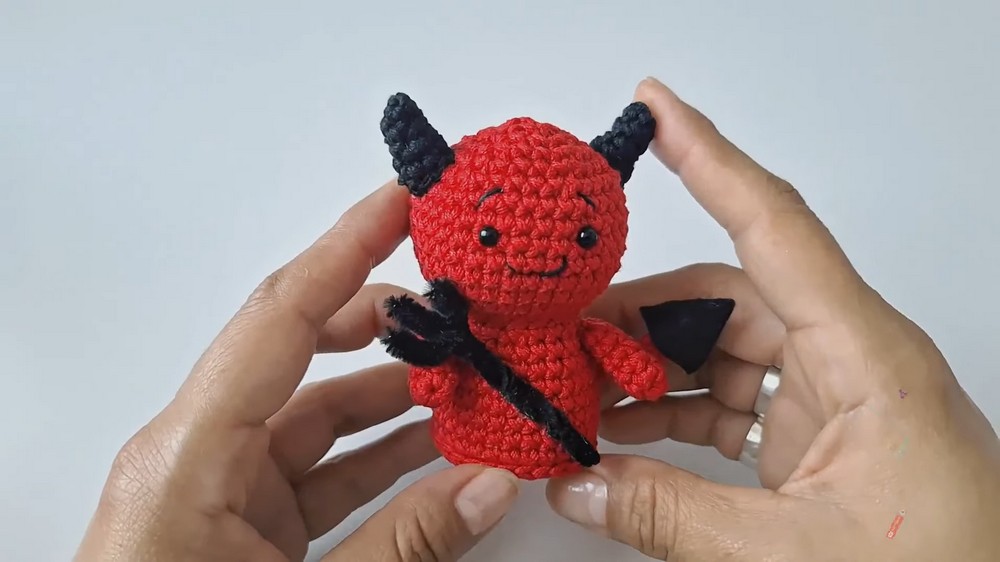 Mini Devil Insert Image Spooky Crochet Mini Devil Amigurumi Pattern for Halloween Project - The ...