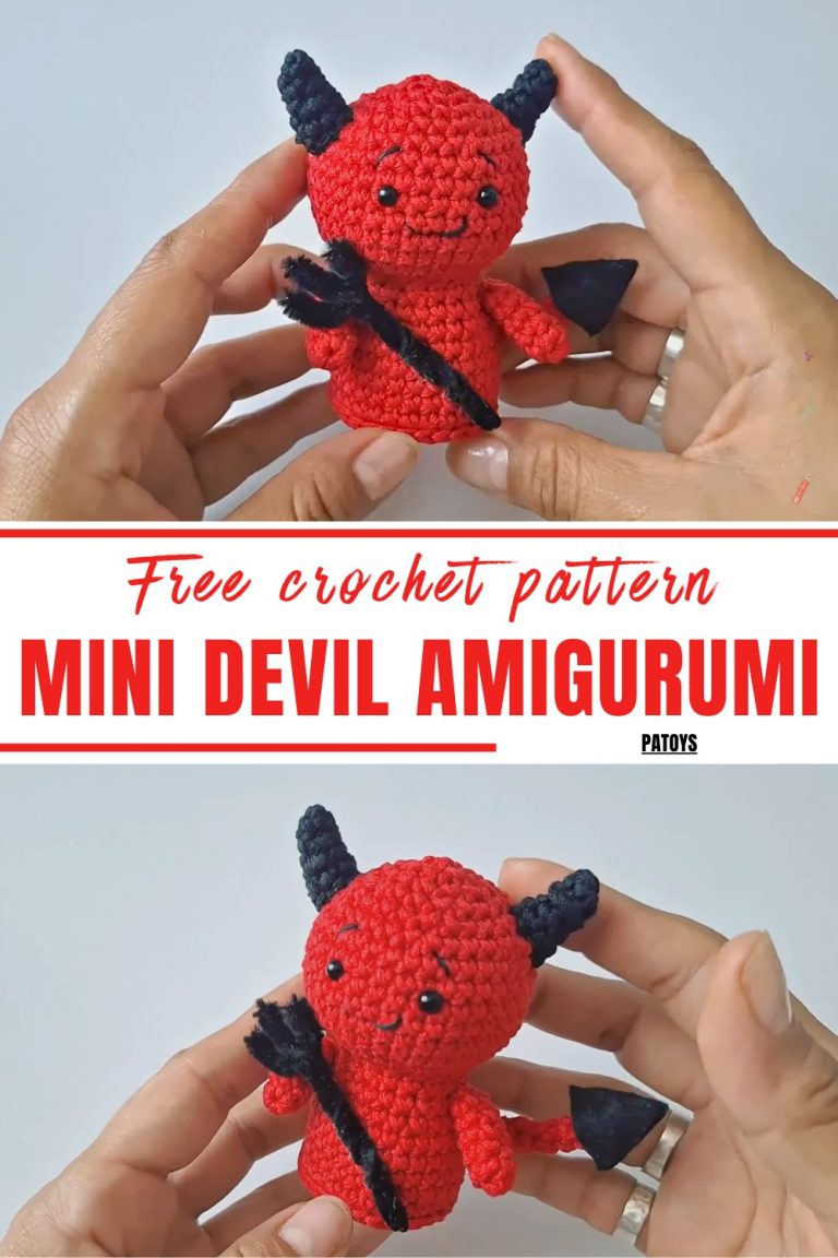 Mini Devil Insert Image Spooky Crochet Mini Devil Amigurumi Pattern for Halloween Project - The ...