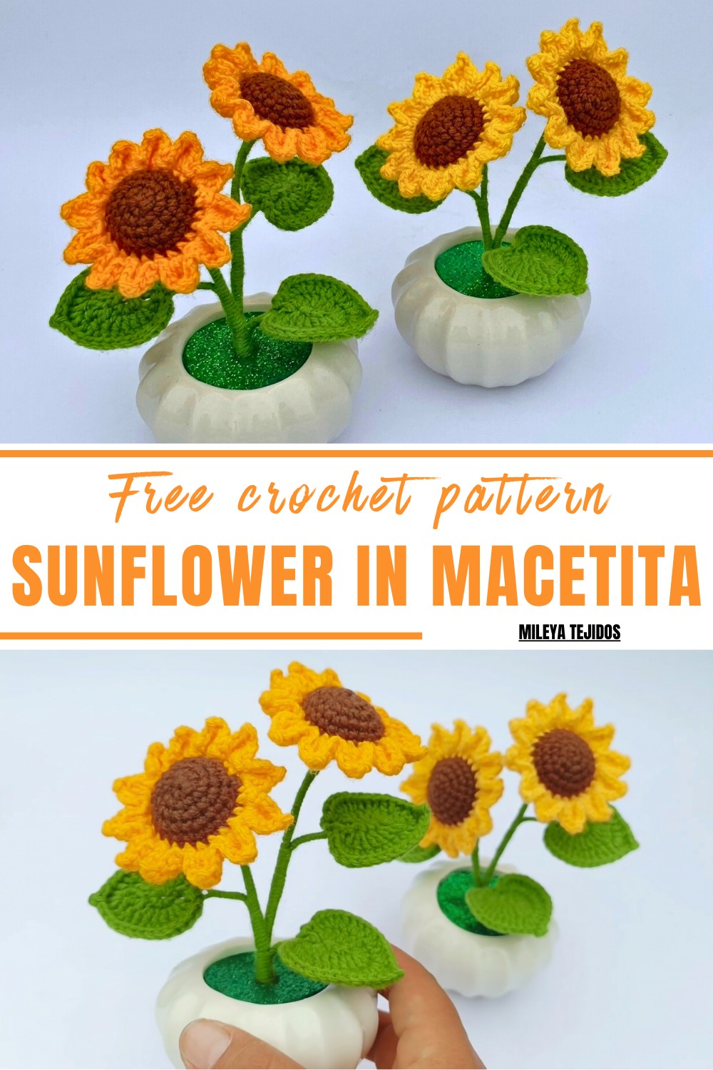 Crochet Sunflower In Macetita Pattern