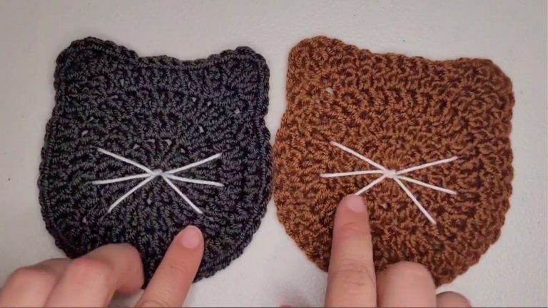 Easy Crochet Cat Coaster Pattern 9