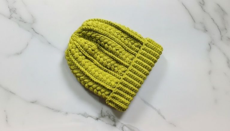 Easy Crochet Puffy Stitches Hat Pattern 10
