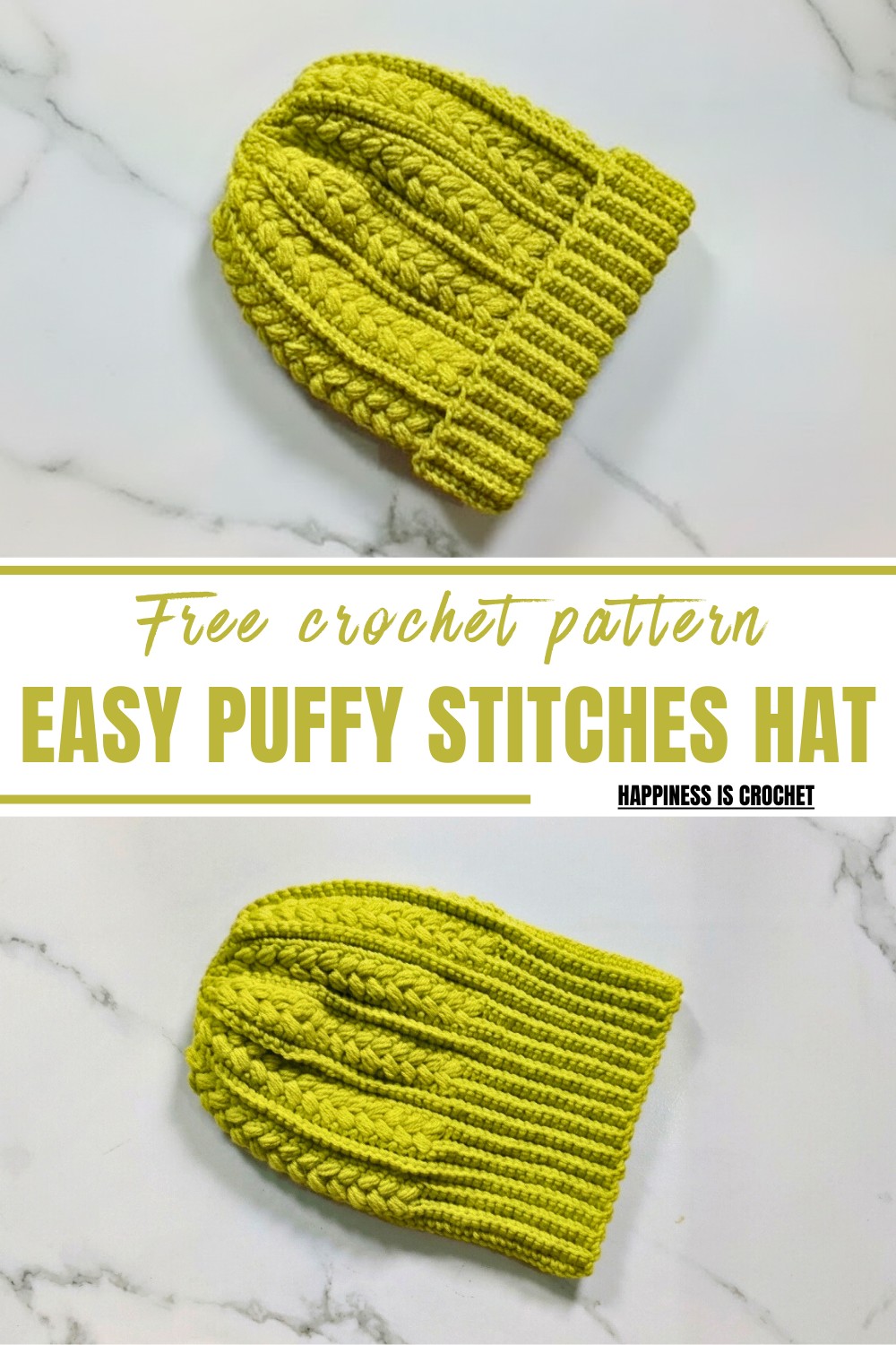Easy Crochet Puffy Stitches Hat Pattern