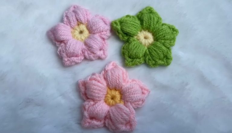 Simple Crochet Five-Petal Flower Pattern 10
