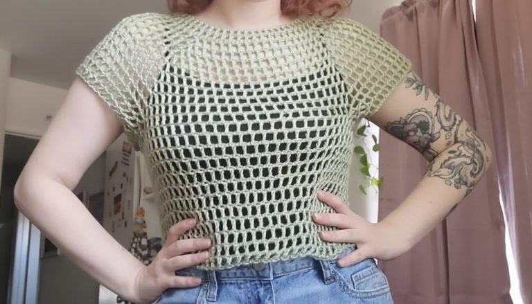 Simple Crochet Mesh Top Pattern 11