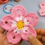 Crochet Cherry Blossom Coasters Pattern 8