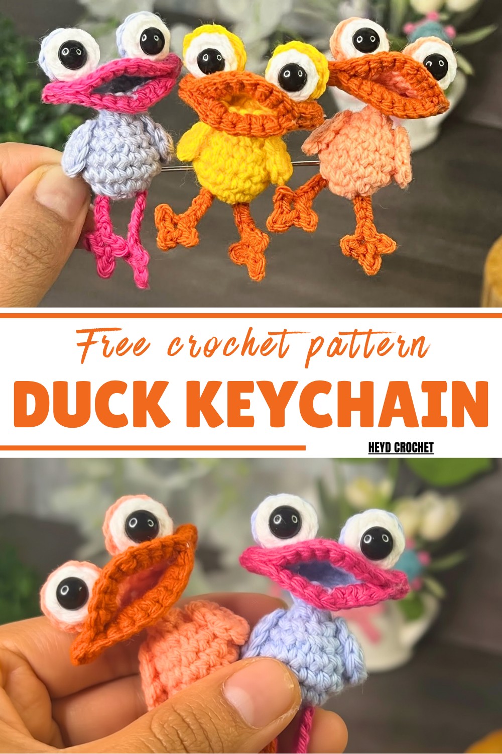 Crochet Duck Keychain Pattern