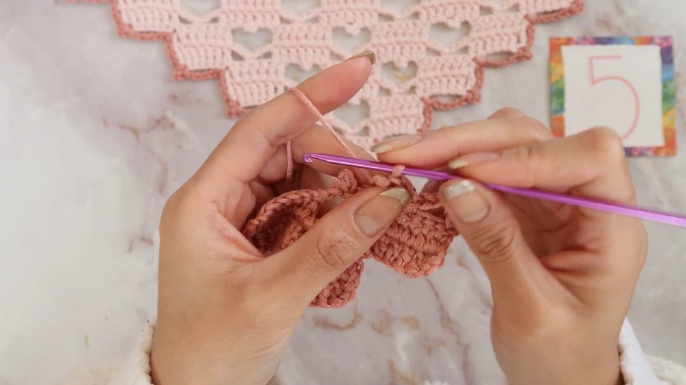 Crochet Heart Bandana Pattern 3