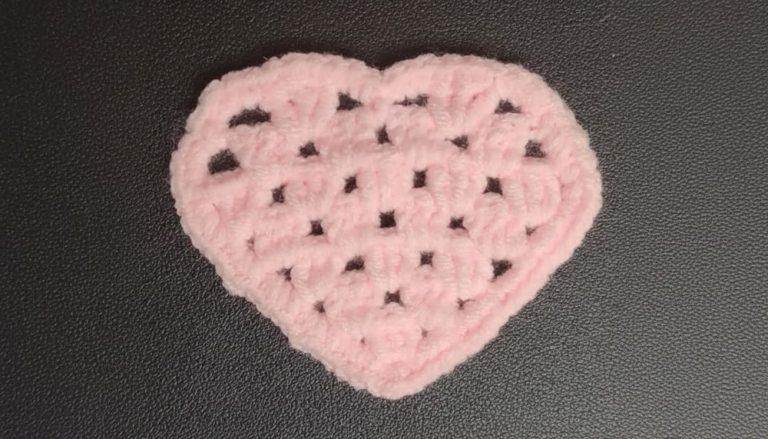 Crochet Heart Shaped Coaster Pattern 9