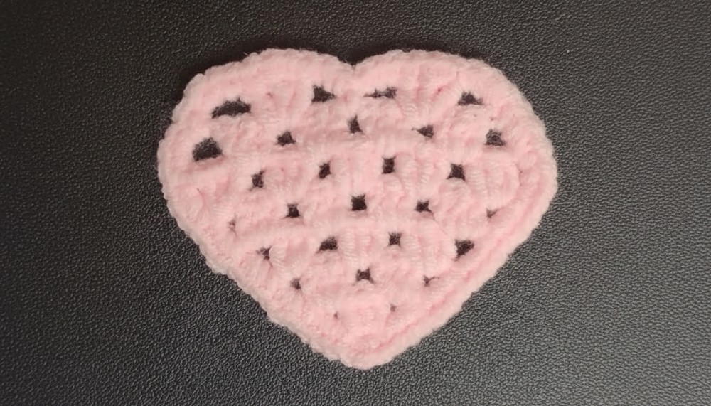 Crochet Heart Shaped Coaster Pattern 9