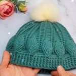 Crochet Leaf Stitch Beanie Pattern 9