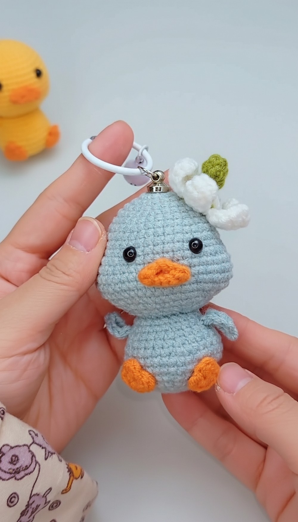 Crochet Mini Duck Keychain Pattern 8