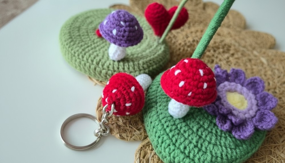Crochet Mushroom Keychain Pattern 9