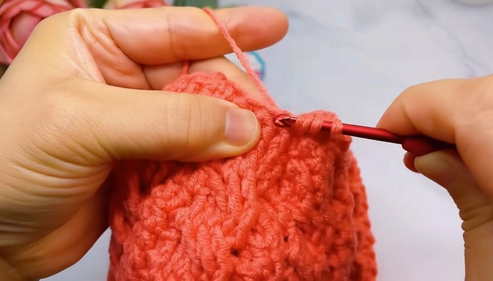 Crochet Pom Pom Beanie Pattern 6