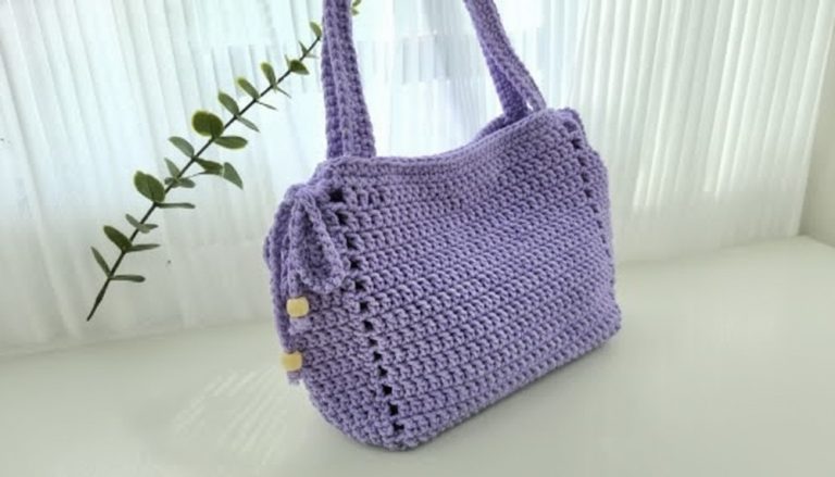 Crochet Side Bow Mini Tote Bag Pattern 8