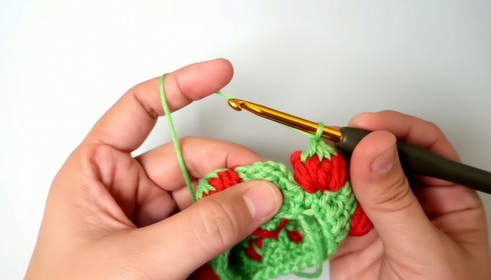 Crochet Strawberry Coin Purse Pattern 4