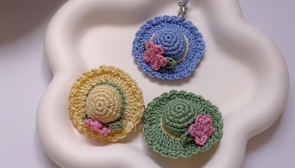 Crochet Sun Hat Hair Clip Pattern 8