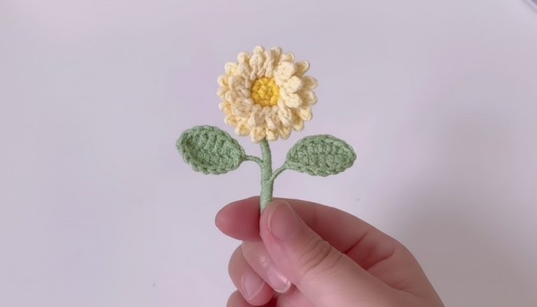 Crochet Sunflower Brooch Pattern 7