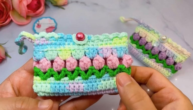 Crochet Tulip Card Holder Pattern 8
