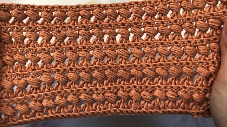 Crochet Volcano Stitch Scarf Pattern 9