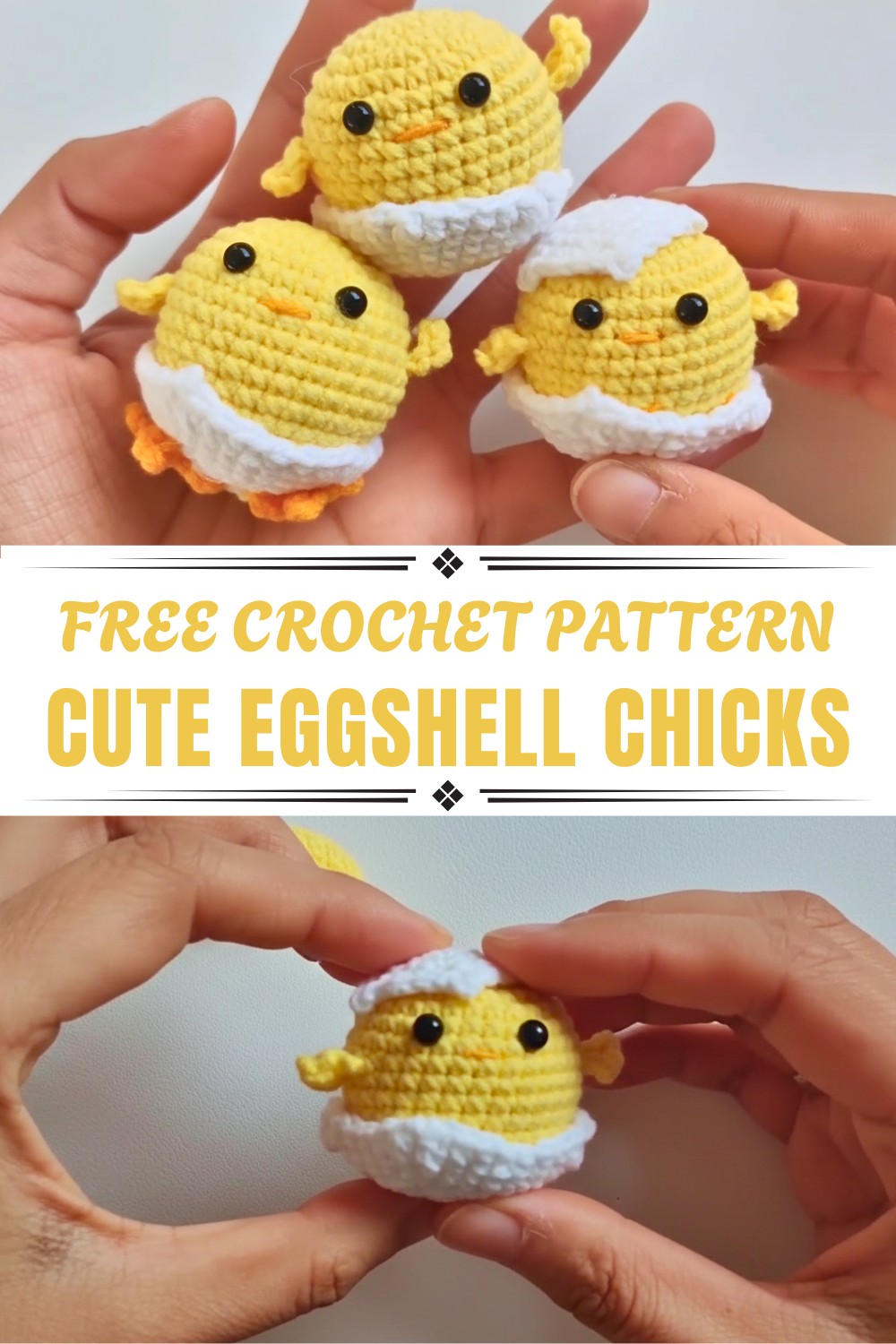 Cute Crochet Eggshell Chicks Pattern